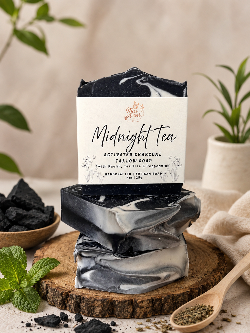Detox | Activated Charcoal & Kaolin Clay Soap with Tea Tree & Peppermint